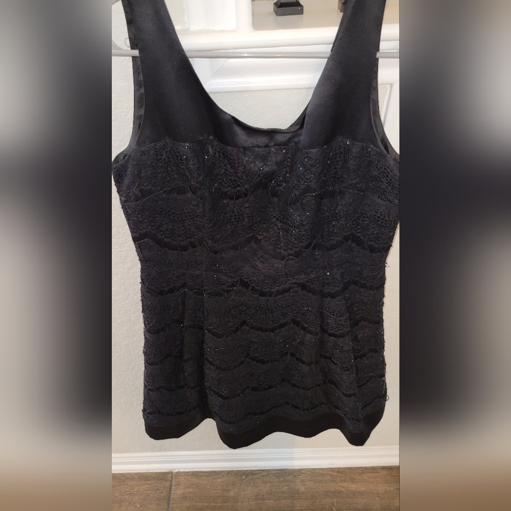Calvin Klein Elegant BLACK Lace/Sequined Fit & Flare Cocktail Dress,...Size 12 - Picture 5 of 6